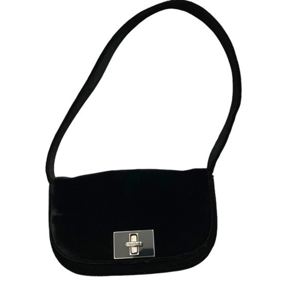 MaxMara black velvet evening mini bag made in Italy